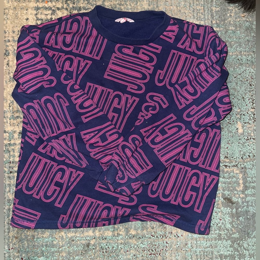 Juicy Couture Navy and Pink Logo Sweatshirt
